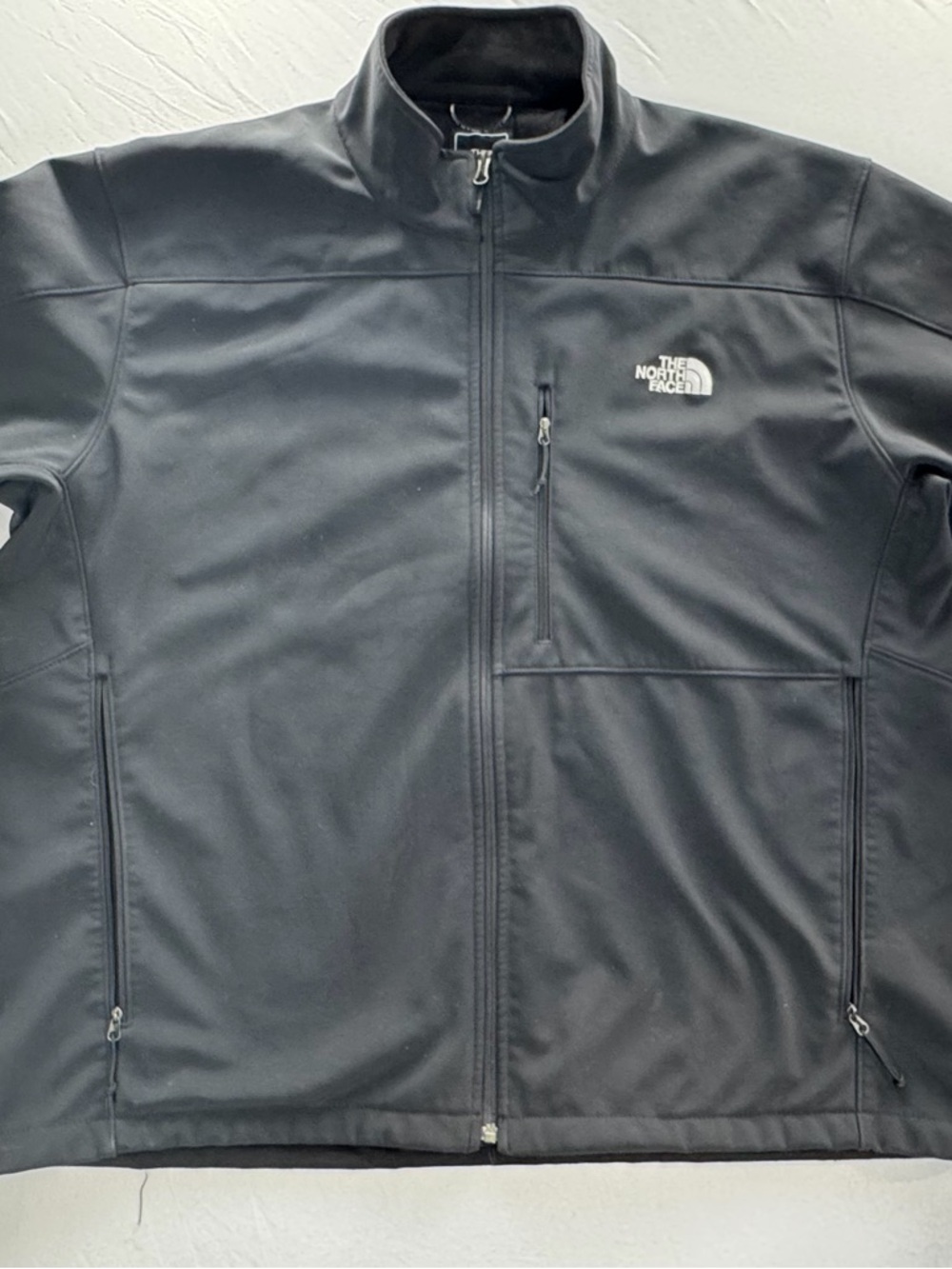 Mens XL The North Face Black Soft Shell Full Zip Jacket Coat